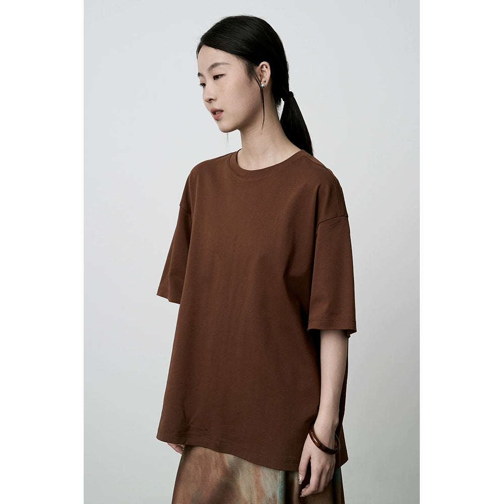 CAREMIND2024 nueva blusa básica de manga corta, holgada y fina, de seis colores, con cuello redondo y mangas cortas para mujer