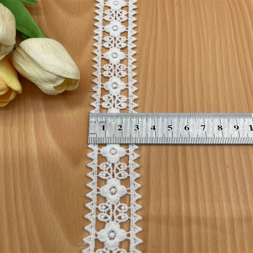 3832 Venta directa de fábrica al contado de algodón puro bordado de encaje soluble en agua DIY ropa hecha a mano accesorios decorativos de encaje beige