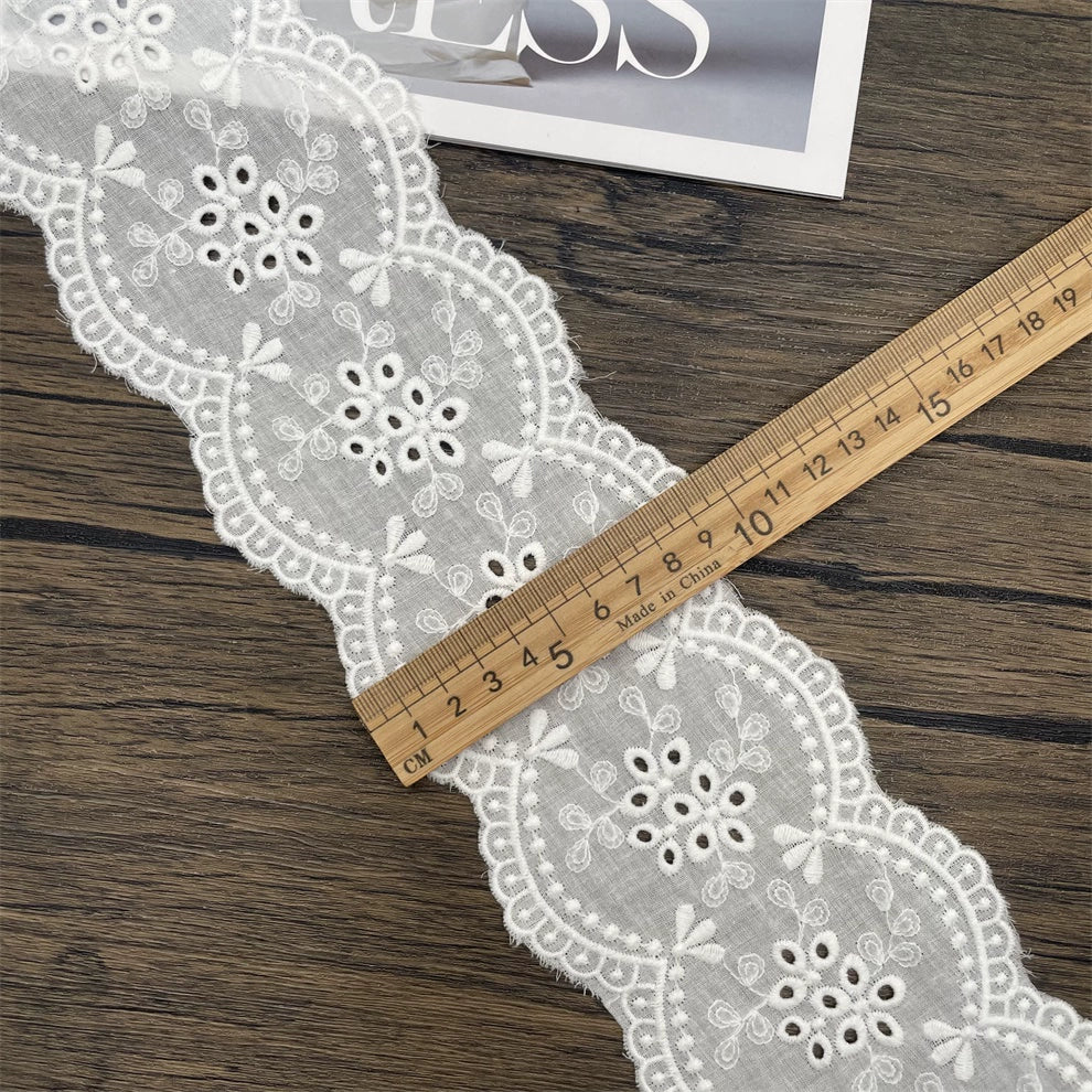 3794 Encaje bordado de algodón blanco de alta calidad para empalme de ropa, material decorativo, correa de hombro, accesorios de joyería