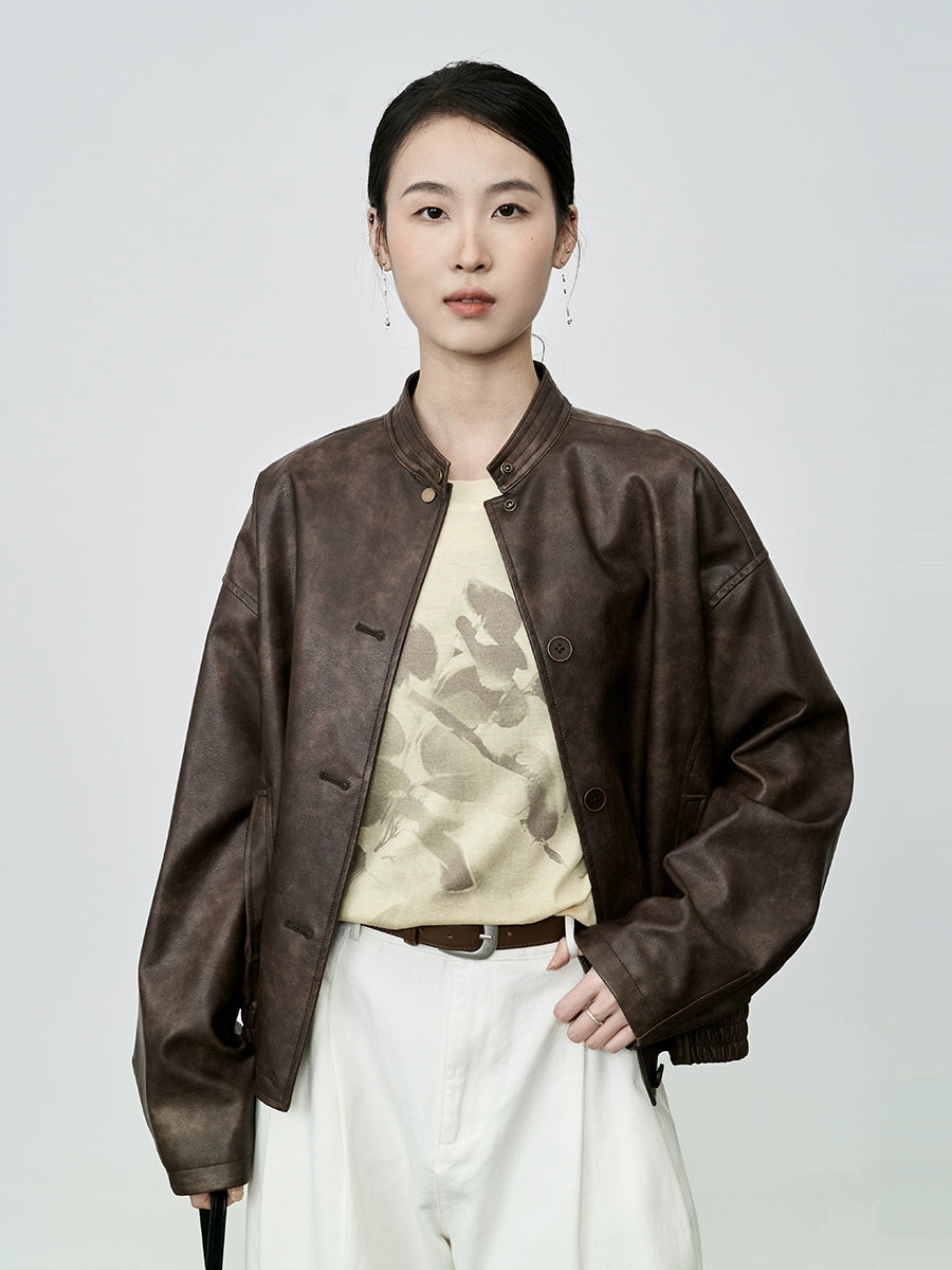 CAREMIND2024 nueva camiseta de manga larga con pintura de tinta de albaricoque amarillo de otoño, top de malla manchado