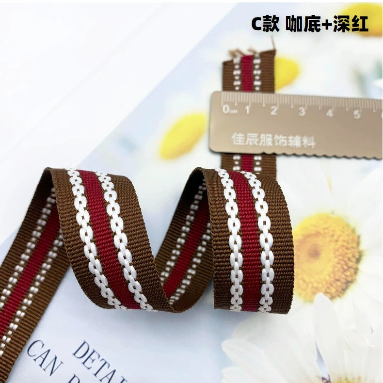 3857 Tiras de borde de cinta jacquard de punto de salto de rayas de color de 2 cm, ribete de borde de pantalones, tiras laterales, textiles para el hogar, accesorios de ropa