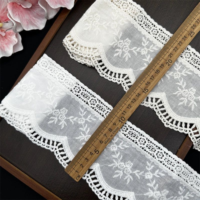 Tela bordada hueca de algodón puro de 10,5 cm de ancho, 3785 cm de ancho, para bricolaje, Mori, pastoral, para sofá, ropa, falda, dobladillo, decoración