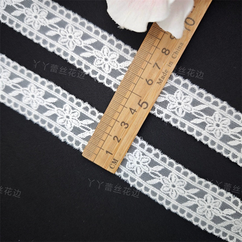 3806 Encaje bordado de malla blanca japonés y coreano, accesorios de decoración de ropa, accesorios de ropa de encaje hechos a mano DIY