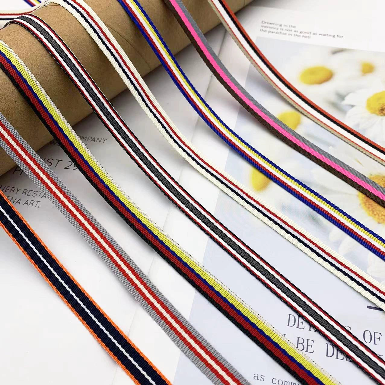 3885 Spot 1cm Accesorios de cintas de rayas, tiras para dobladillos, tiras para ribetes de pantalones, tiras laterales para ropa, textiles para el hogar, zapatos y sombreros Cintas DIY