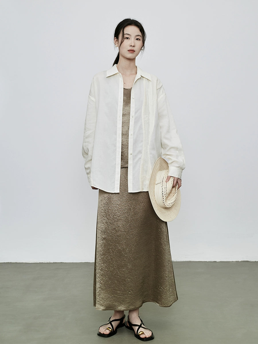 CAREMIND Traje de acetato con estampado oscuro Chaleco sin mangas Falda larga de cola de pez Conjunto de dos piezas para mujer