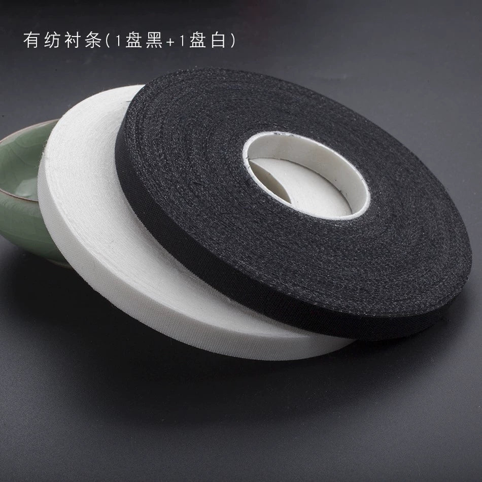 3918 1 cm de ancho, inserto para ropa, tira de forro de seda recta, tira de forro de grano recto, ajuste anti-tejido, anti-deformación, no elástico