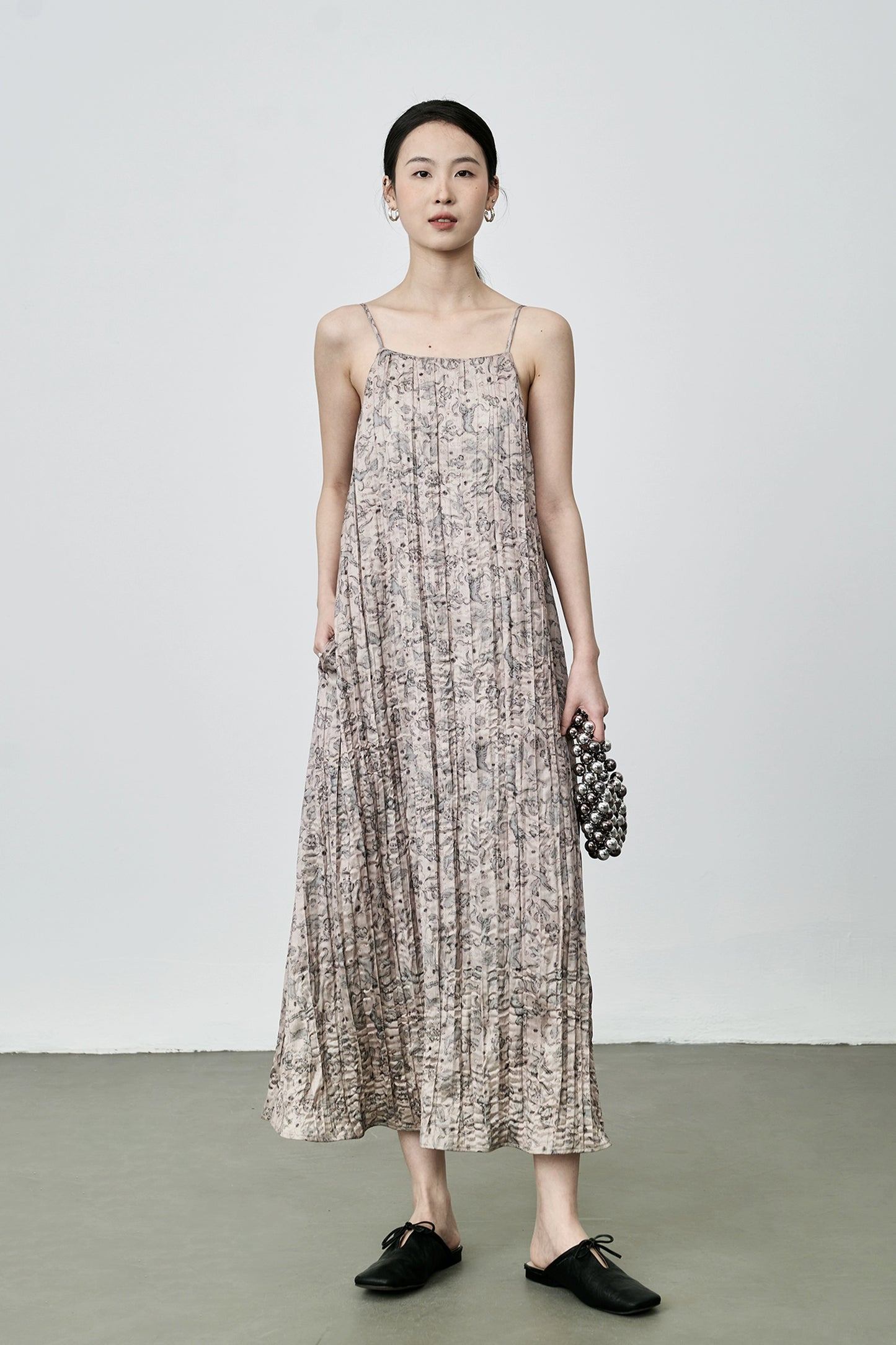 CAREMIND Nueva falda con tirantes y estampado de plantas chinas, vestido floral ajustado y femenino para fiestas