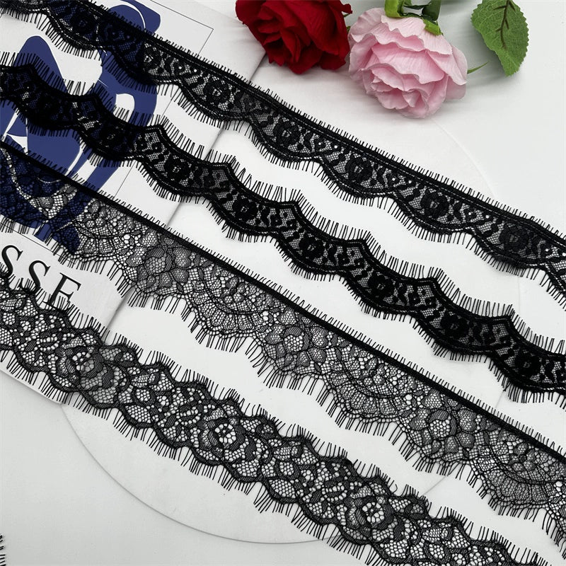 3777 ancho 4-5cm exquisito encaje de pestañas pequeñas DIY tela hecha a mano ropa interior falda cuello accesorios decorativos