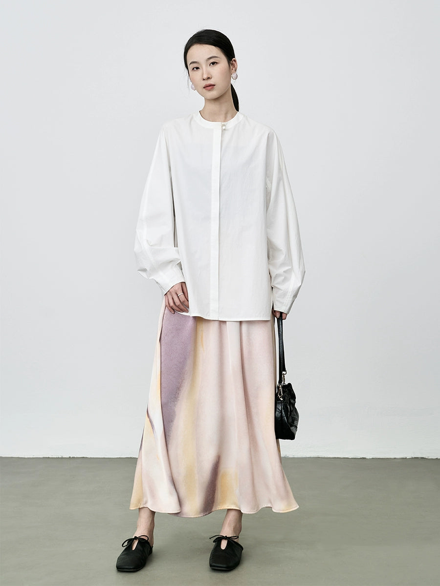 CAREMIND Falda manchada de color sal gran péndulo industria pesada Un personaje literario suave vestido largo