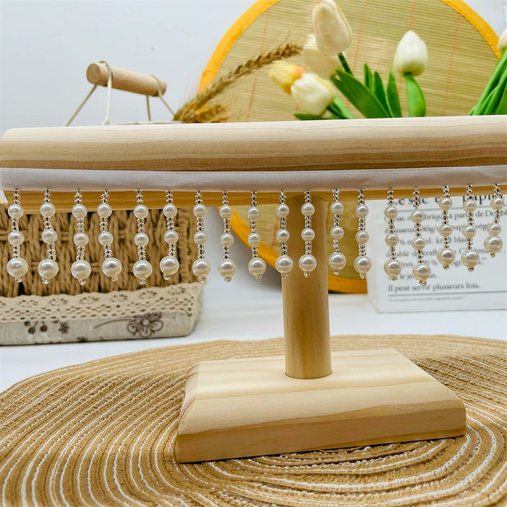 3699 Borla de industria pesada con cuentas de encaje y borlas de perlas, accesorios para bricolaje, falda, cheongsam, cortina, lámpara de escritorio, decoración de encaje