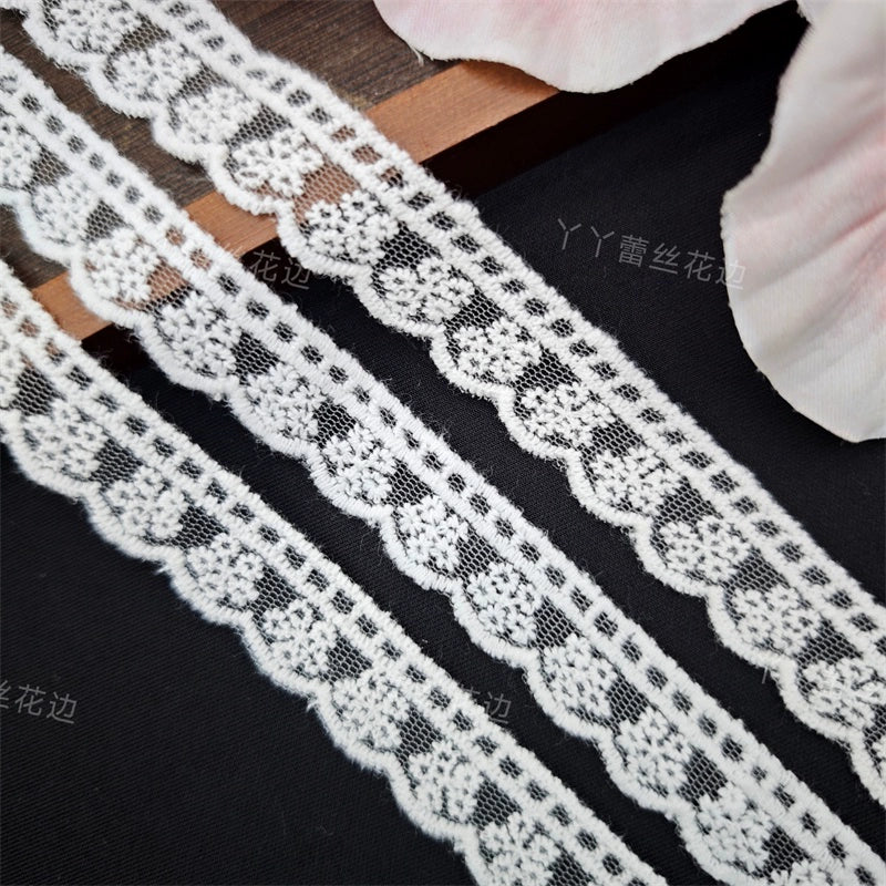 3816 Nuevo hilo de algodón pequeño encaje de rosa bordado hecho a mano DIY exquisita ropa Lolita accesorios de cuello para niños