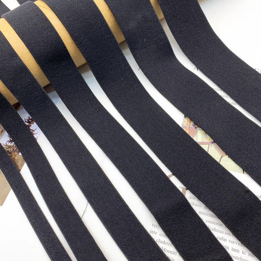 3869 1-3,8 cm banda elástica de nailon puro engrosada de gamuza negra, accesorios de alta elasticidad, cinturilla deportiva de yoga, cuerda de goma