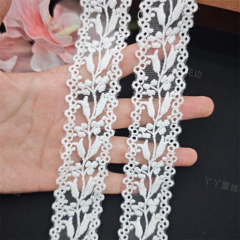 3806 Encaje bordado de malla blanca japonés y coreano, accesorios de decoración de ropa, accesorios de ropa de encaje hechos a mano DIY