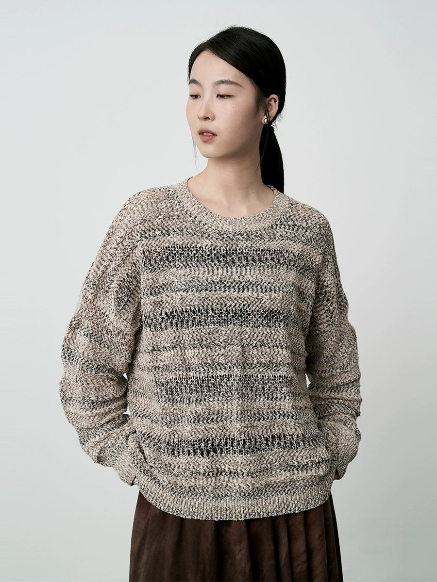 CAREMIND Abrigo holgado de manga larga de punto holgado de fibra de bambú para primavera y otoño