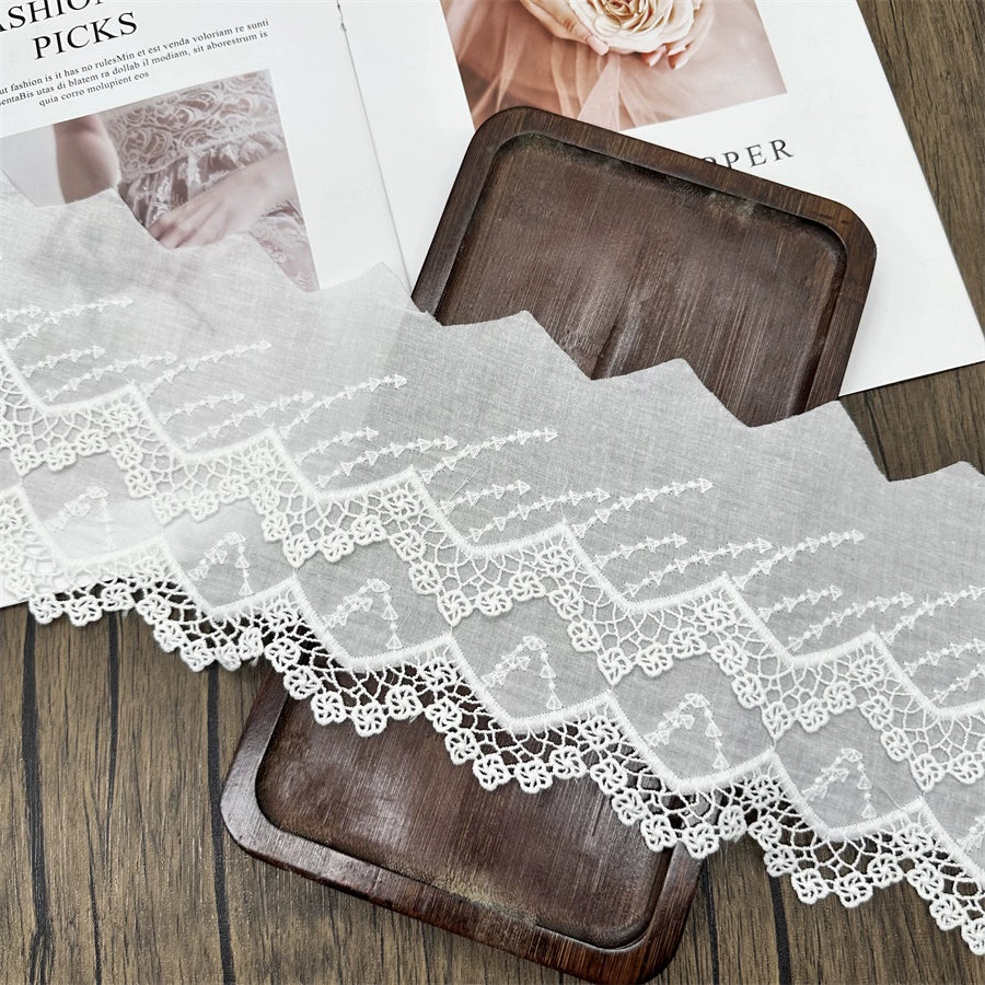 3793 Accesorios de borde de tela con bordado de encaje de doble capa japonés y coreano, cortinas de falda de ropa de bricolaje hechas a mano, telas textiles para el hogar, telas decorativas