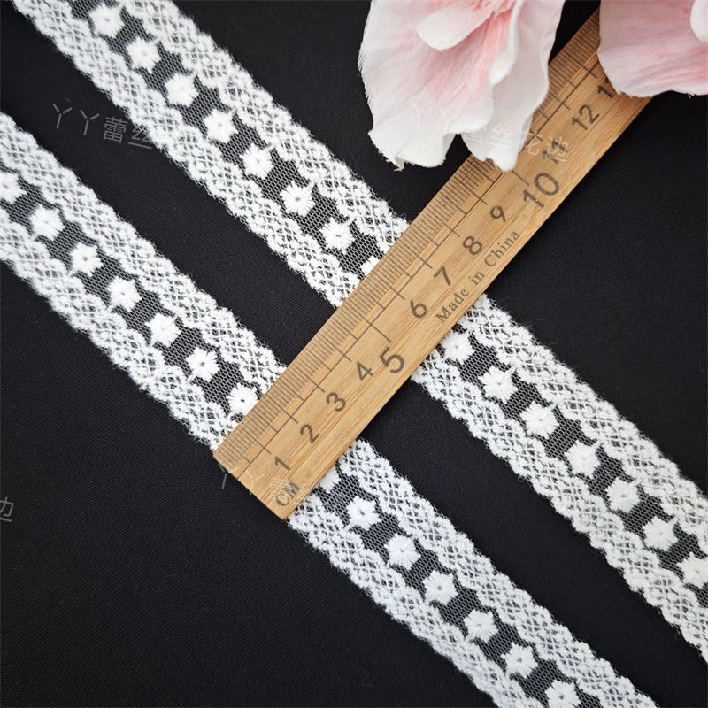 3808 Nuevos accesorios de ropa de encaje bordado de malla, materiales de tela hechos a mano para bricolaje, ropa de bebé, encaje Lolita