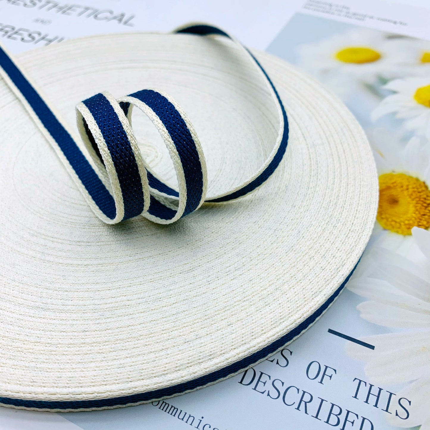 Cinta de jacquard intercolor de rayas de 1 cm, cinta de colores, tira de ribete, tira de prensado para dobladillos de ropa, accesorios de ropa