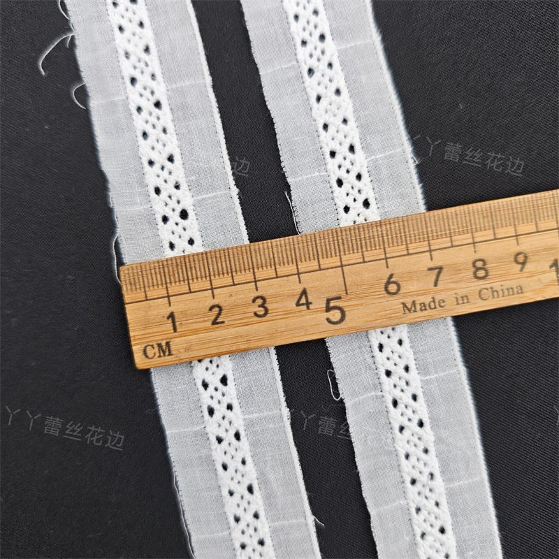 3798 Exquisita tela de algodón puro para parte inferior de la escalera, empalme de ropa, bordado decorativo de encaje, cinturón DIY, accesorios decorativos para ropa