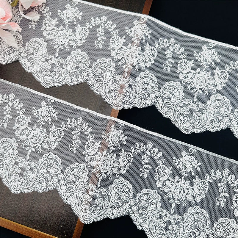 3810 ancho 14cm hecho a mano DIY accesorios japonés malla poliéster bordado cortinas ropa bordado encaje decorativo encaje