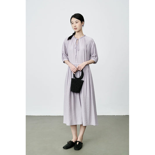 Vestido francés suave con escote en V y borde en forma de hongo de CAREMIND, ajustado, de estilo medio