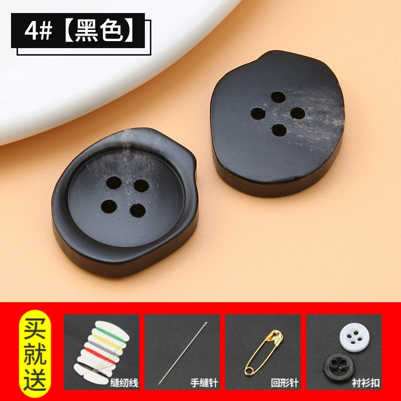 3416★  Black resin button top women's trench coat coat high-end buttons men's clothes suit pants button accessories