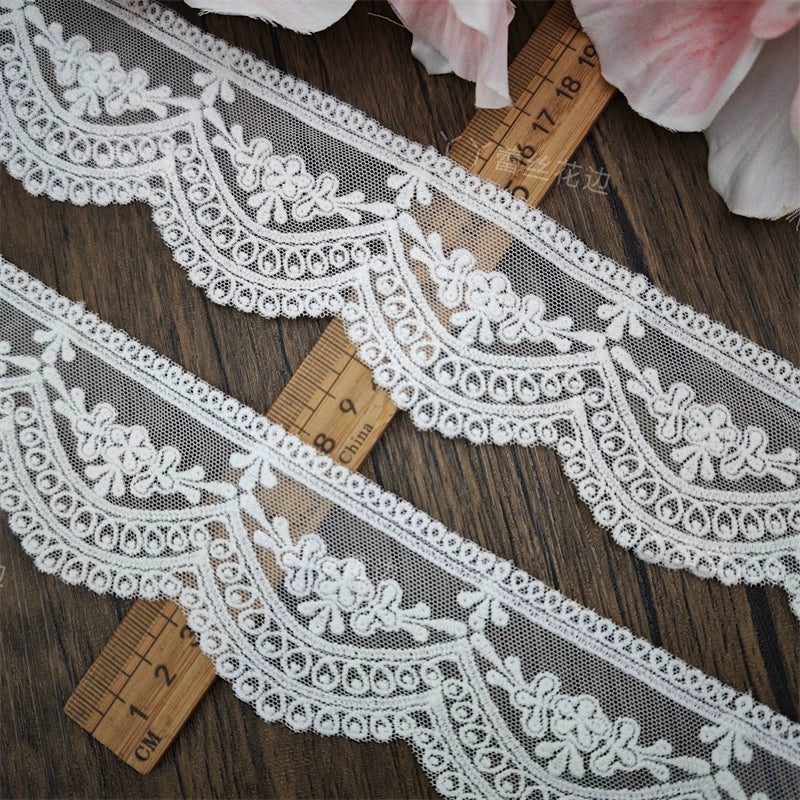 3822 High quality mesh cotton thread embroidery hemming flower exquisite clothing lace DIY jewelry wedding splicing material