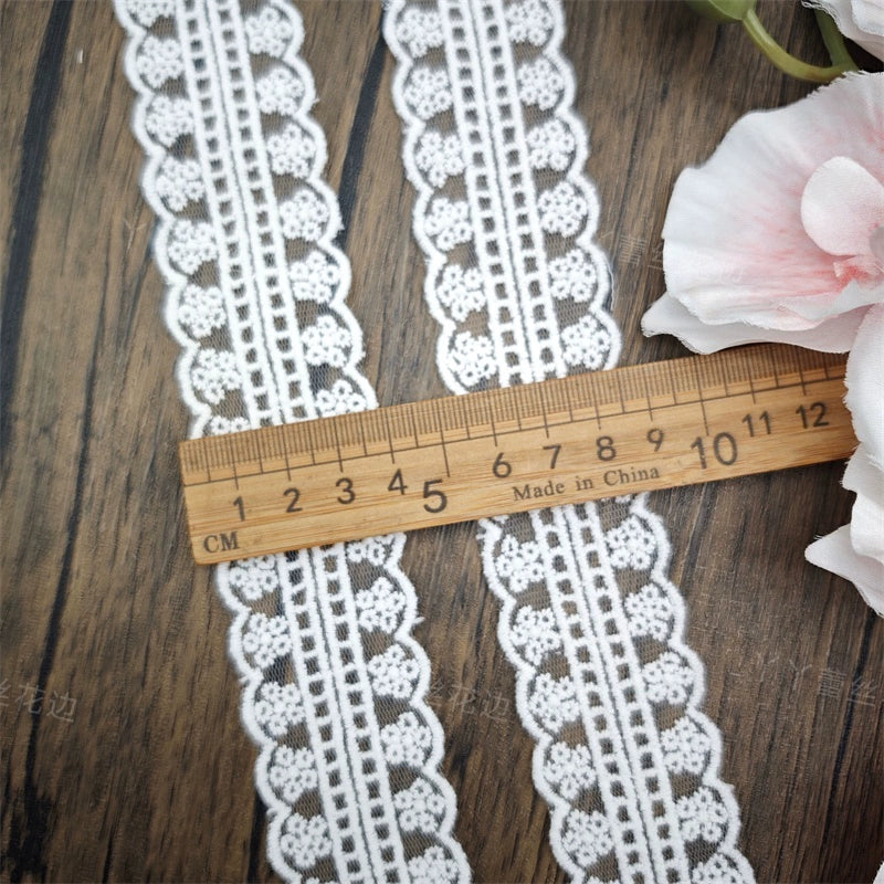 3824 Nouveaux accessoires de dentelle brodée en maille blanche DIY matériaux de tissu faits à la main vêtements pour enfants vêtements pour bébé Lolita