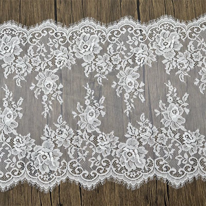 3772 Ancho 40CM Accesorios de encaje de pestañas DIY Ropa Falda Vestido de novia Mantel Bandera de mesa Tela decorativa