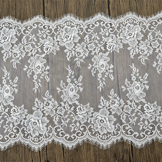 3772 Ancho 40CM Accesorios de encaje de pestañas DIY Ropa Falda Vestido de novia Mantel Bandera de mesa Tela decorativa