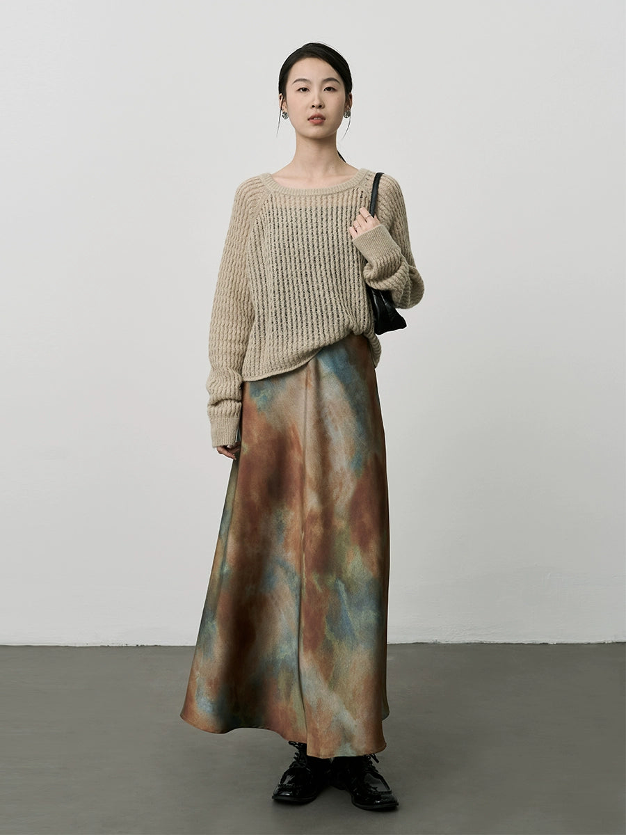 Suéter hueco retorcido de mohair suave y ceroso de CAREMIND Top corto versátil de cinco puntos con espinas suaves