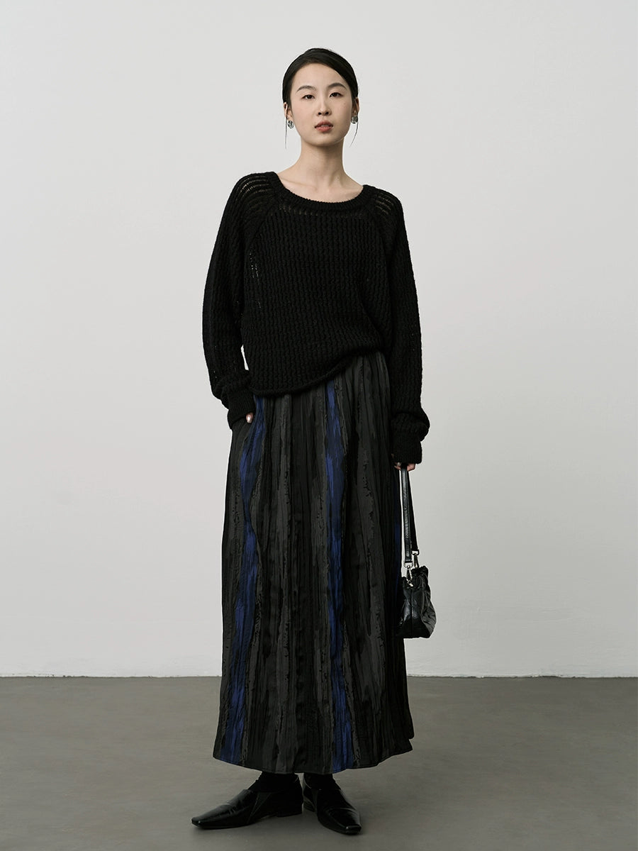 Suéter hueco retorcido de mohair suave y ceroso de CAREMIND Top corto versátil de cinco puntos con espinas suaves