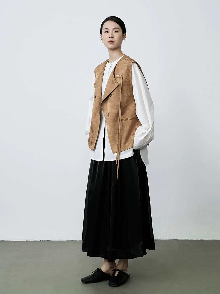 CAREMIND Nuevo chaleco de estilo chino para mujer, pieza extraordinaria, elegante chaqueta corta bordada en jacquard, primavera y otoño