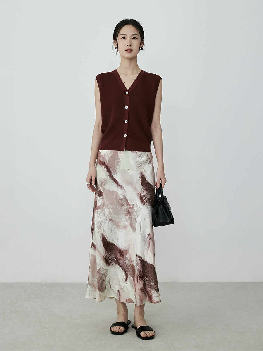 Falda con cola de pez elegante de estilo chino nueva moda con efecto arte rosa de CAREMIND