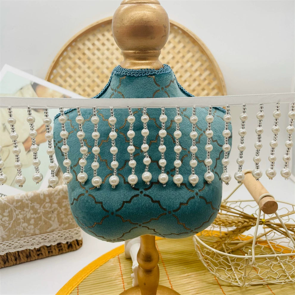 3700 Accesorios de encaje con borlas y perlas para la industria pesada, bricolaje, cortina de cuentas, Hanfu, Xiacheng, Cheongsam, puños, collar, cinta de cuentas