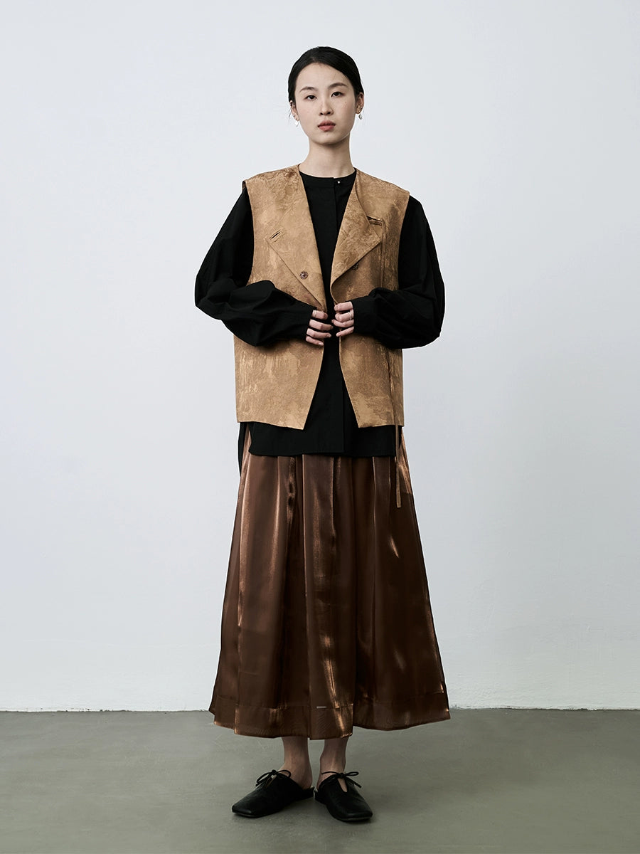 CAREMIND Nuevo chaleco de estilo chino para mujer, pieza extraordinaria, elegante chaqueta corta bordada en jacquard, primavera y otoño