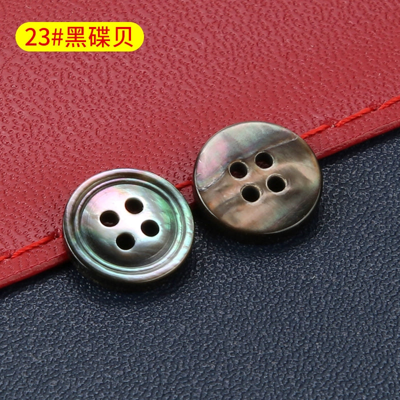 3364★ Camisas de alta gama con botones para hombres y mujeres, suéteres de punto con botones pequeños, cárdigans, botones blancos versátiles de cuatro ojales redondos