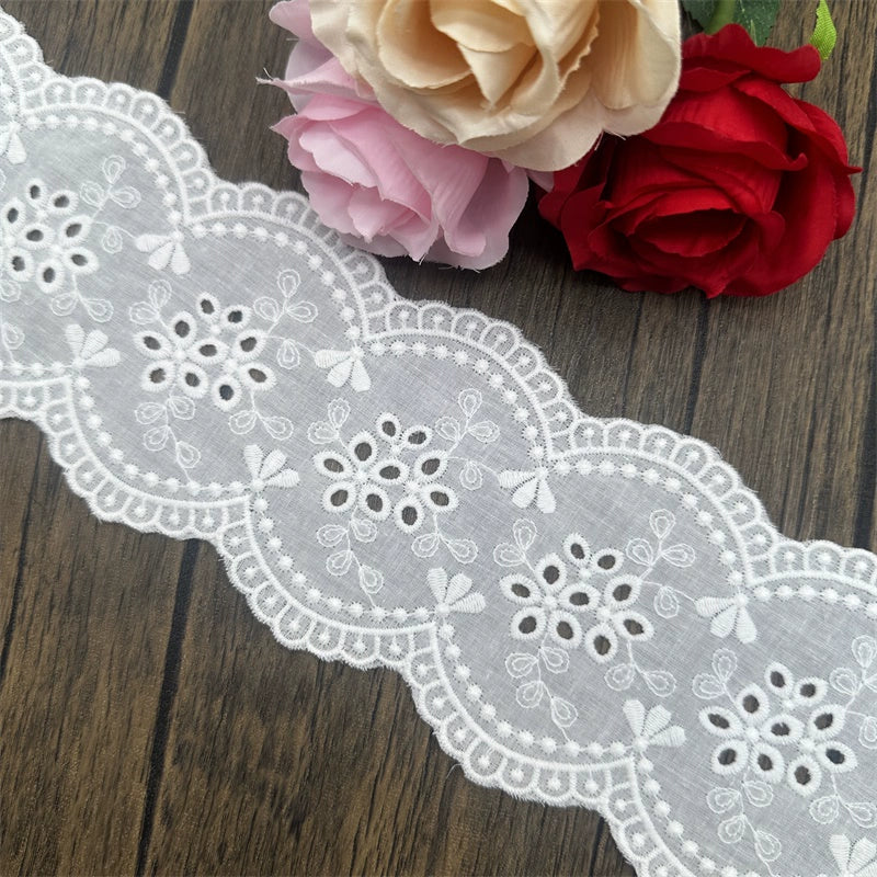 3791 Encaje bordado de alta calidad, tela de encaje hueco, accesorios de bricolaje hechos a mano, ropa de encaje, encaje de algodón puro, accesorios de encaje