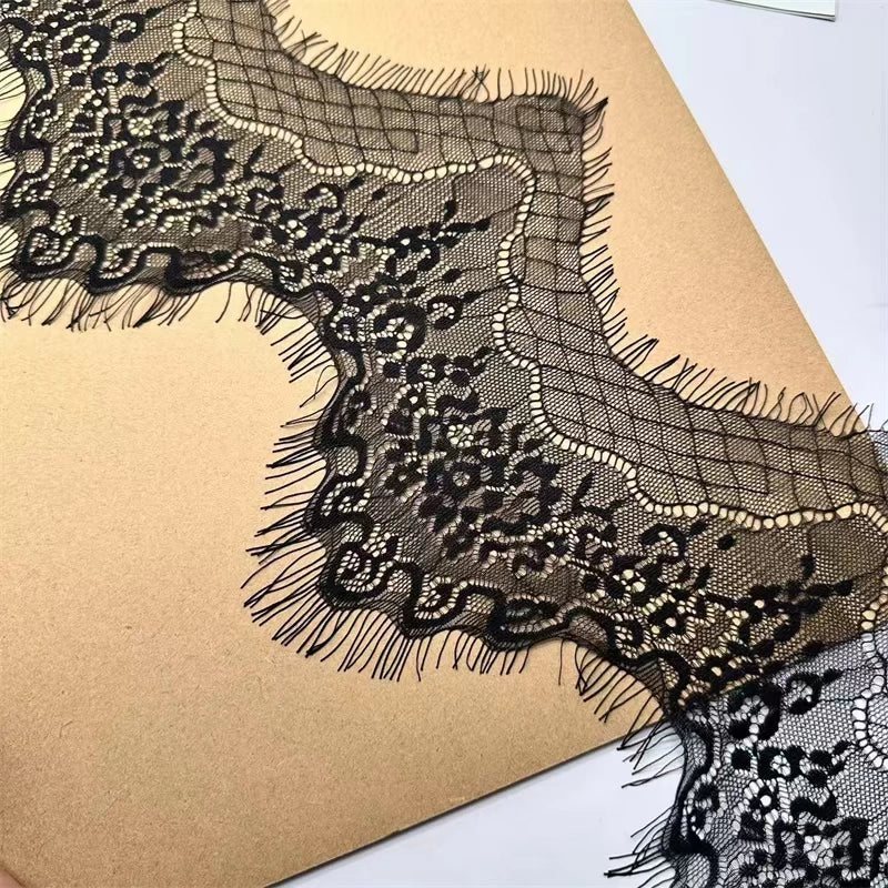 Encaje de pestañas onduladas suaves de 15 cm de ancho, tela para manualidades, ropa, falda, velo de novia, accesorios de empalme