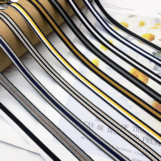 3889 Spot 1cm accesorios de cintas de rayas de color tiras de ribete tiras de presión de bordes de pantalones tiras laterales de ropa cintas decorativas