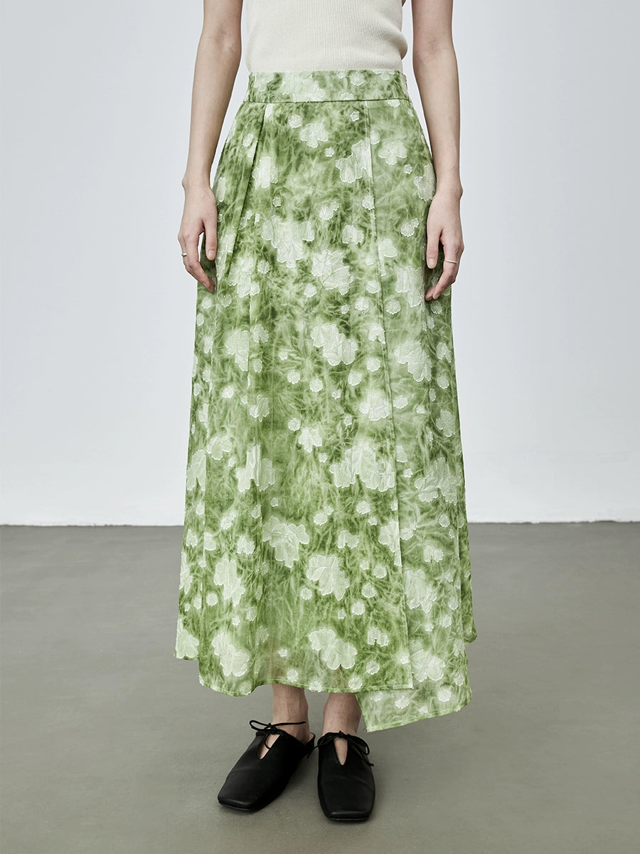 Jupe CAREMIND Fried Color Craft Design Jupe à taille élastique en jacquard texturée faite à la main