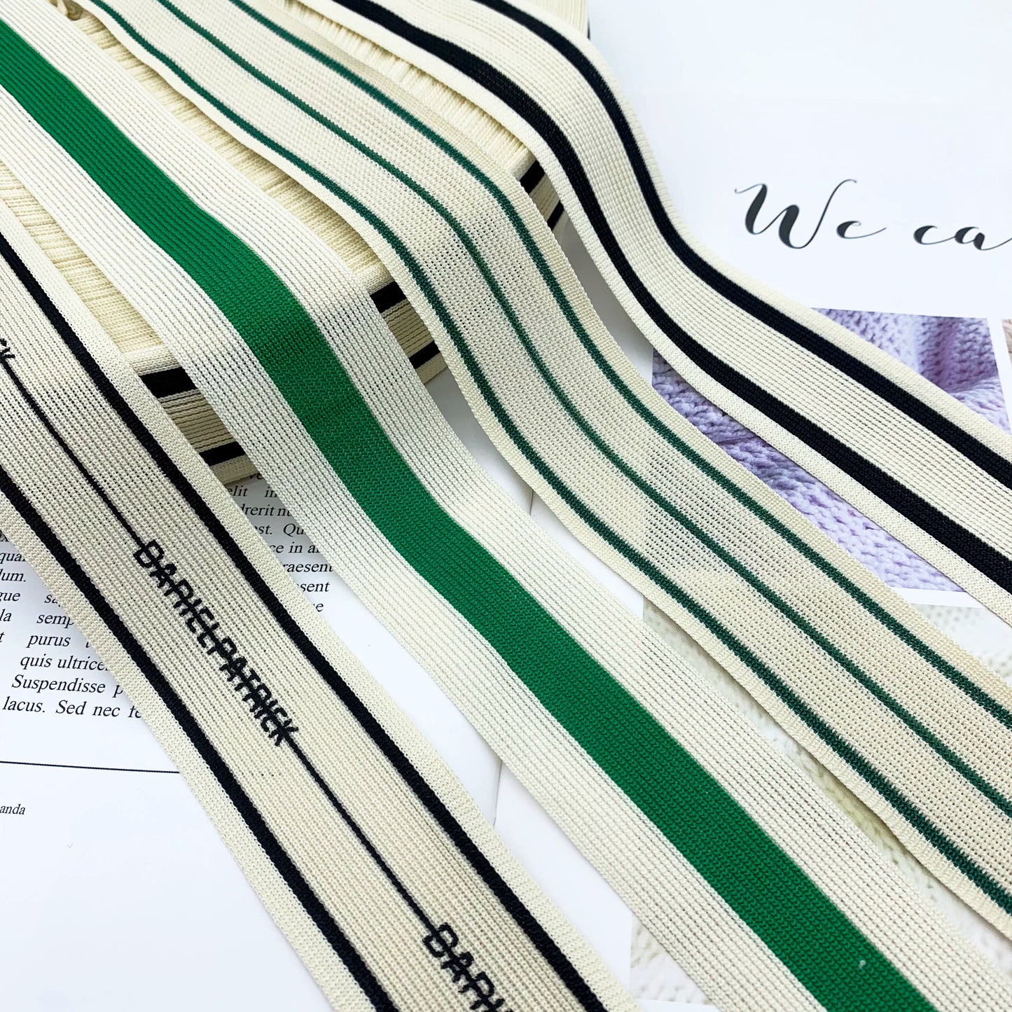 3890 Tira de ribete de punto de un solo lado con rayas de color de 4 cm, para accesorios de ropa, tira lateral para dobladillo de textiles para el hogar