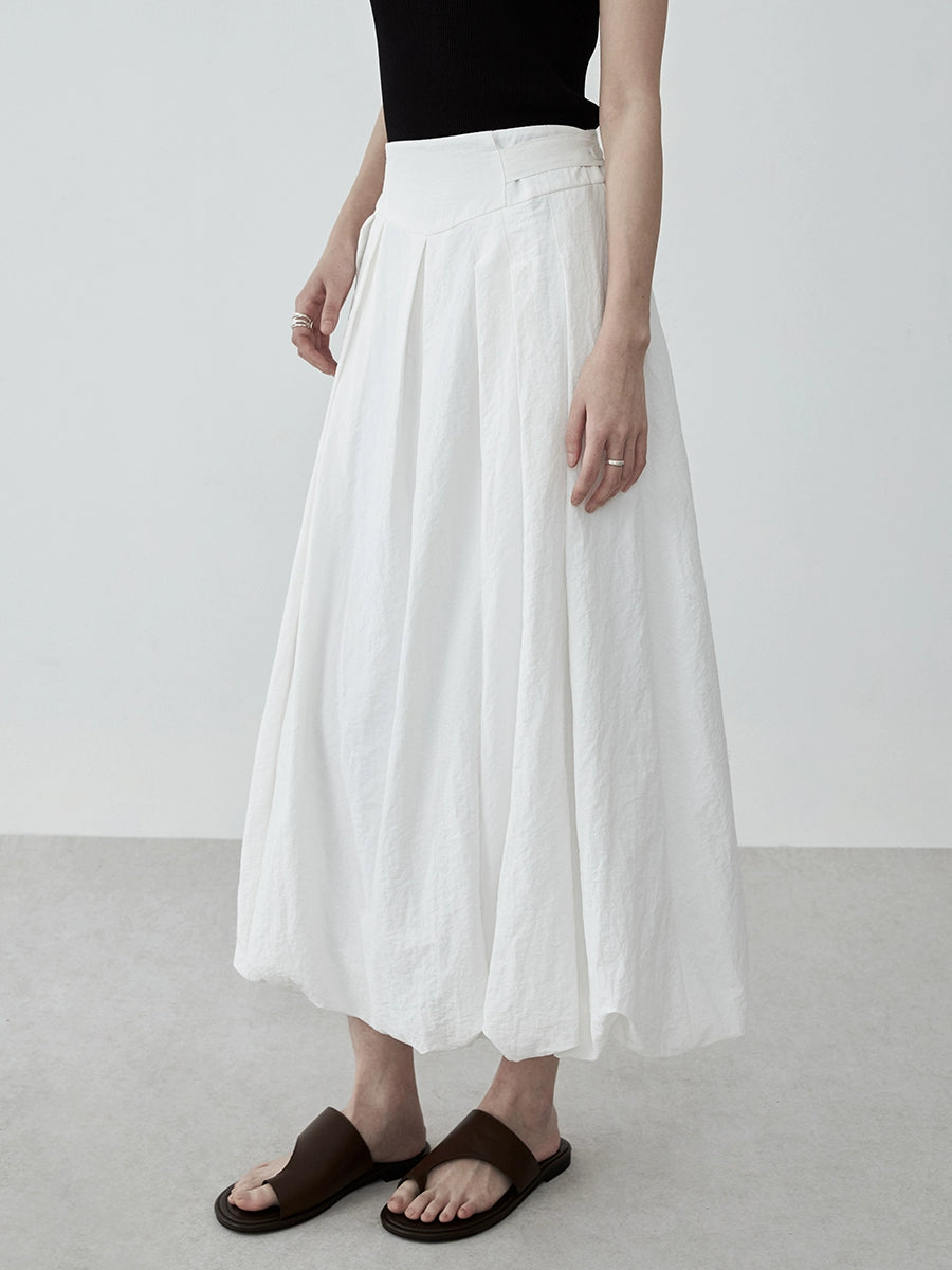 Jupe bouffante anti-rides taille haute blanche française CAREMIND pour femme, jupe bouffante fine en forme de A pour l'été