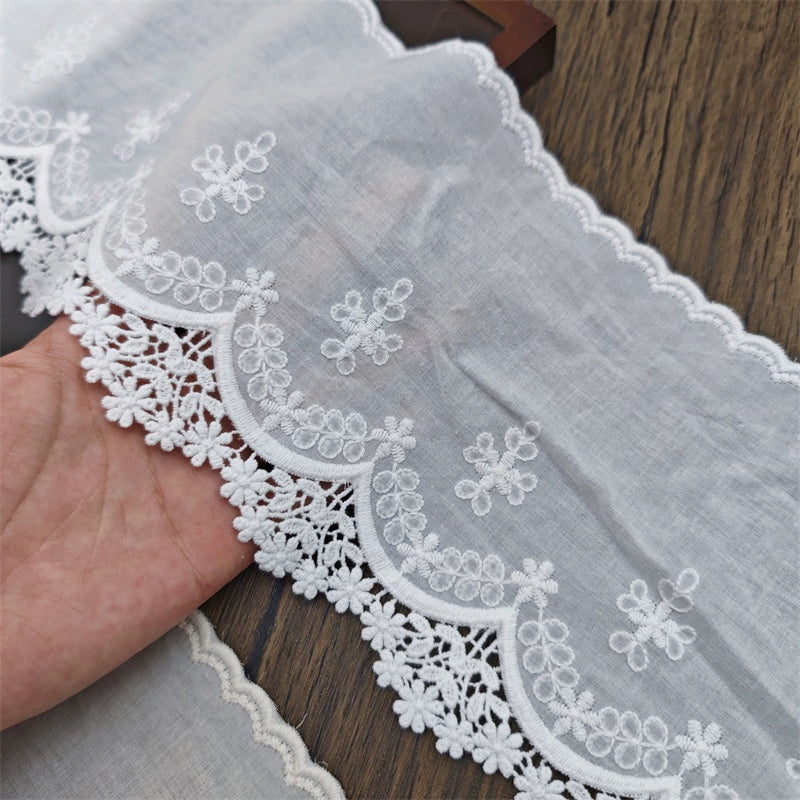 Encaje bordado con borde de algodón de alta calidad, 3784 cm de ancho y 14 cm de ancho, para ropa de bebé, falda, empalme de cortina para el hogar, accesorios de empalme