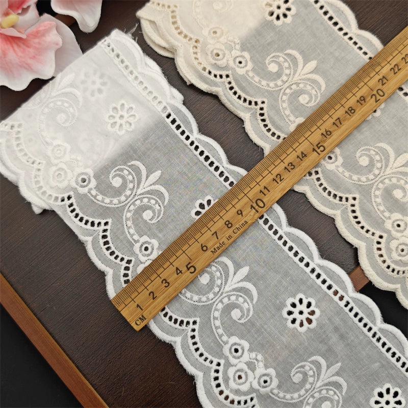 Tela de encaje bordado de algodón puro literario, 3789 ancho, 10,5 cm, accesorios de decoración para bodas, accesorios de bricolaje hechos a mano