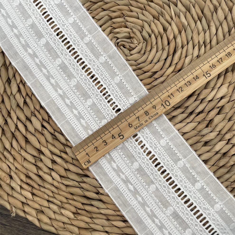 3781 Ropa de bebé de alta calidad con borde de algodón bordado, encaje, empalme de cuello y falda, accesorios para empalme de cortinas para el hogar