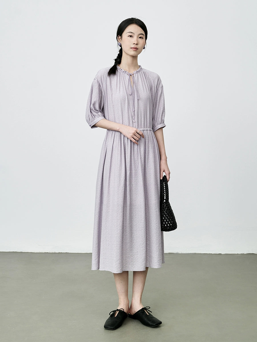 CAREMIND Robe coupe-vent française douce, col en V, bretelles, bord champignon, tempérament, robe moulante moyenne