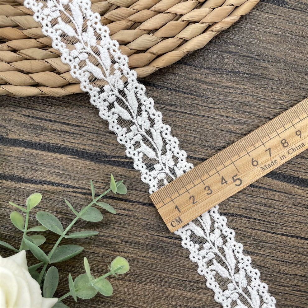 3813 Exportación de accesorios de encaje bordado de hilo de algodón de malla bilateral, material de costura a mano DIY, encaje con decoración