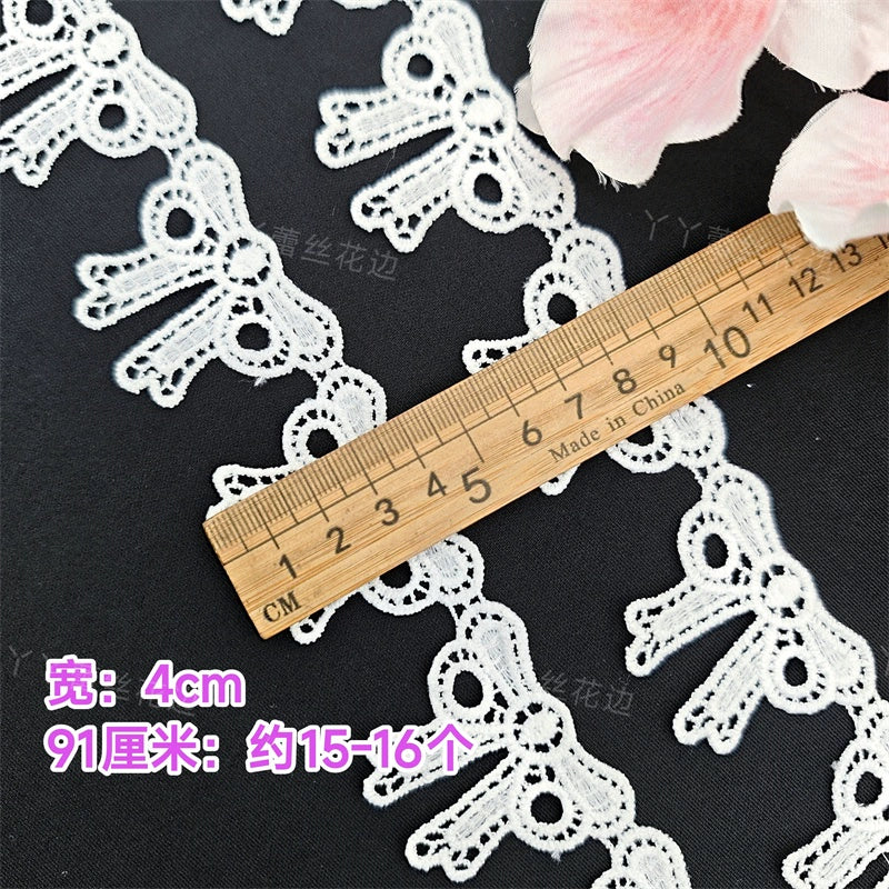 3664 Exquisito encaje de poliéster con forma de mariposa, tela de encaje soluble en agua para ropa, joyería de boda, collar, correa de hombro, cinturón, accesorios decorativos