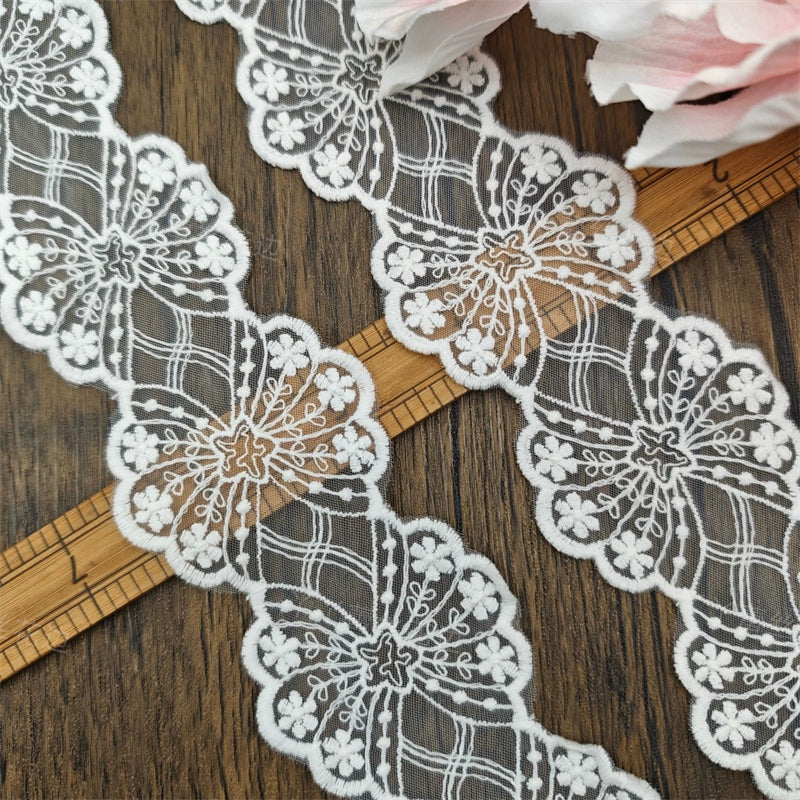 3805 Accesorios de encaje bordado de malla, cortinas de tela, vestido de novia, falda, decoración, bricolaje, material de tela para ropa hecho a mano