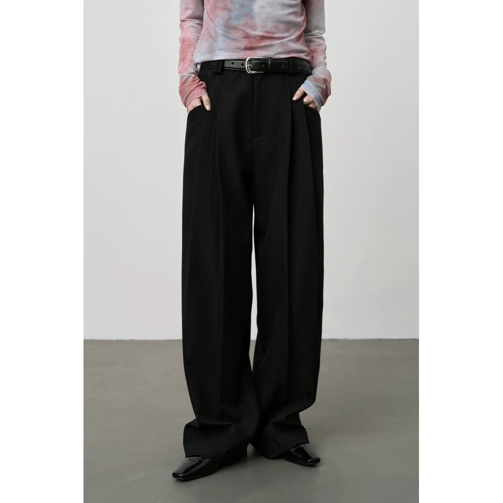 Traje de café gris temperamento CAREMIND, blazer minimalista sin cuello, pantalones rectos colgantes